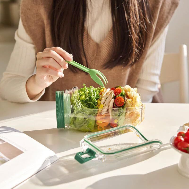 Portable Plastic Salad Pod All-In-One Container